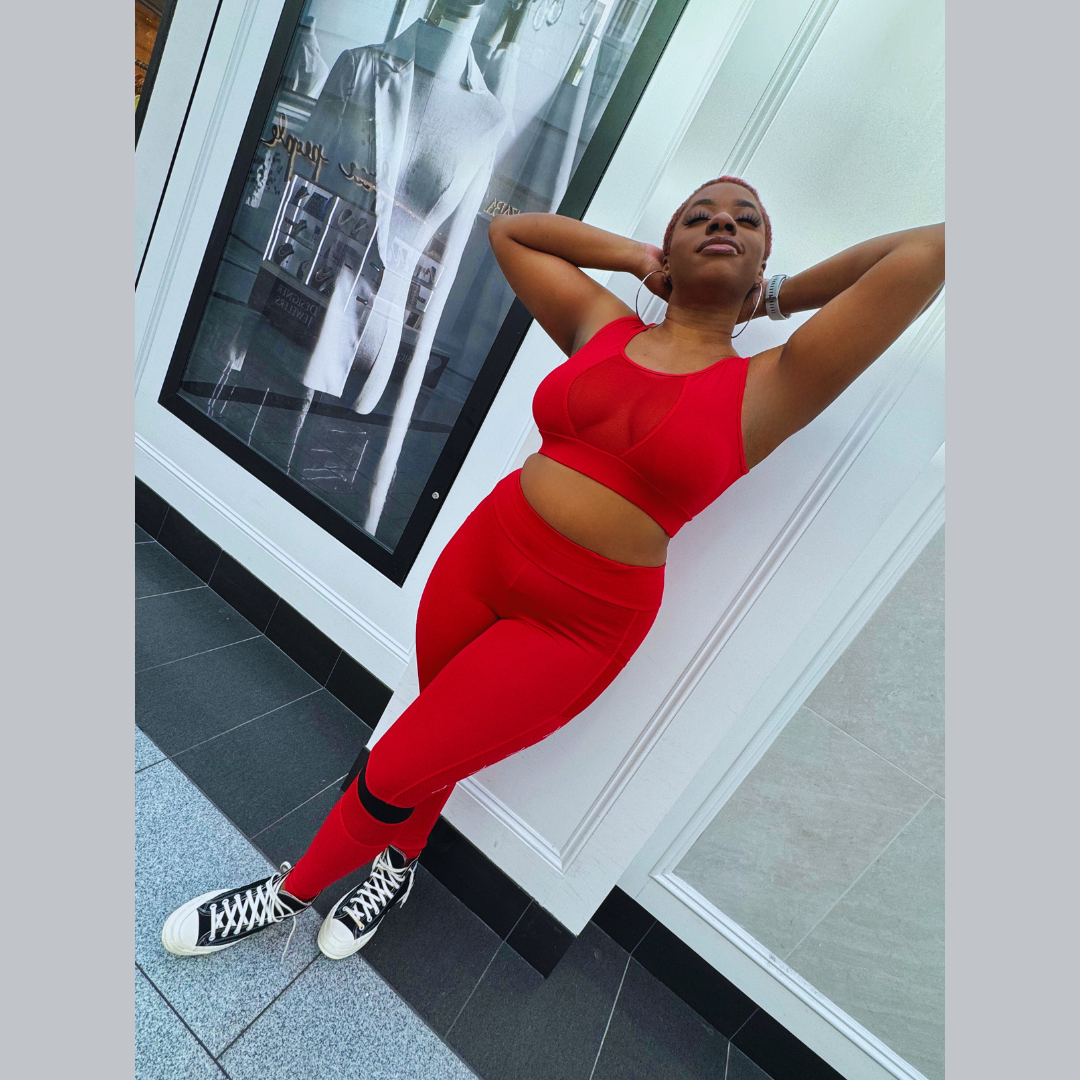 "BADDIE" Sports Bra & Leggings Set